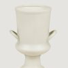 Blooming Florals Radial | Chalk White Matte Ceramic Urn Vase - 12"