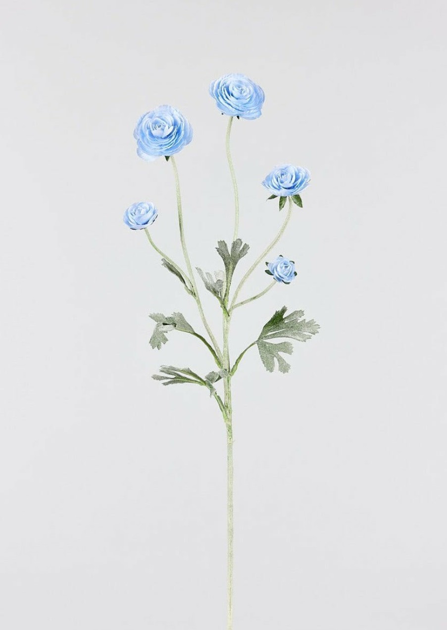 Blooming Florals Radial | Soft Blue Faux Ranunculus Flowers - 28"