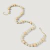 Winter Forest Radial | Natural And Cream Wood Bead Christmas Garland - 48"