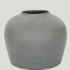 Blooming Florals Radial | Smokey Slate Large Clay Table Vase - 11"